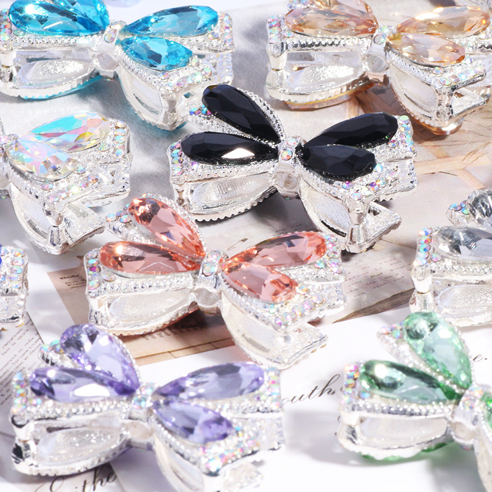 Wholesale 5pcs Colorful crystal bow DIY jewelry beads